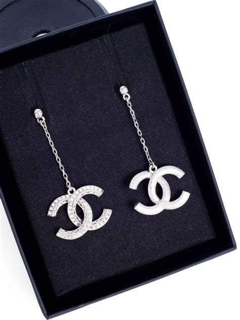 simple chanel earrings|Chanel swarovski earrings.